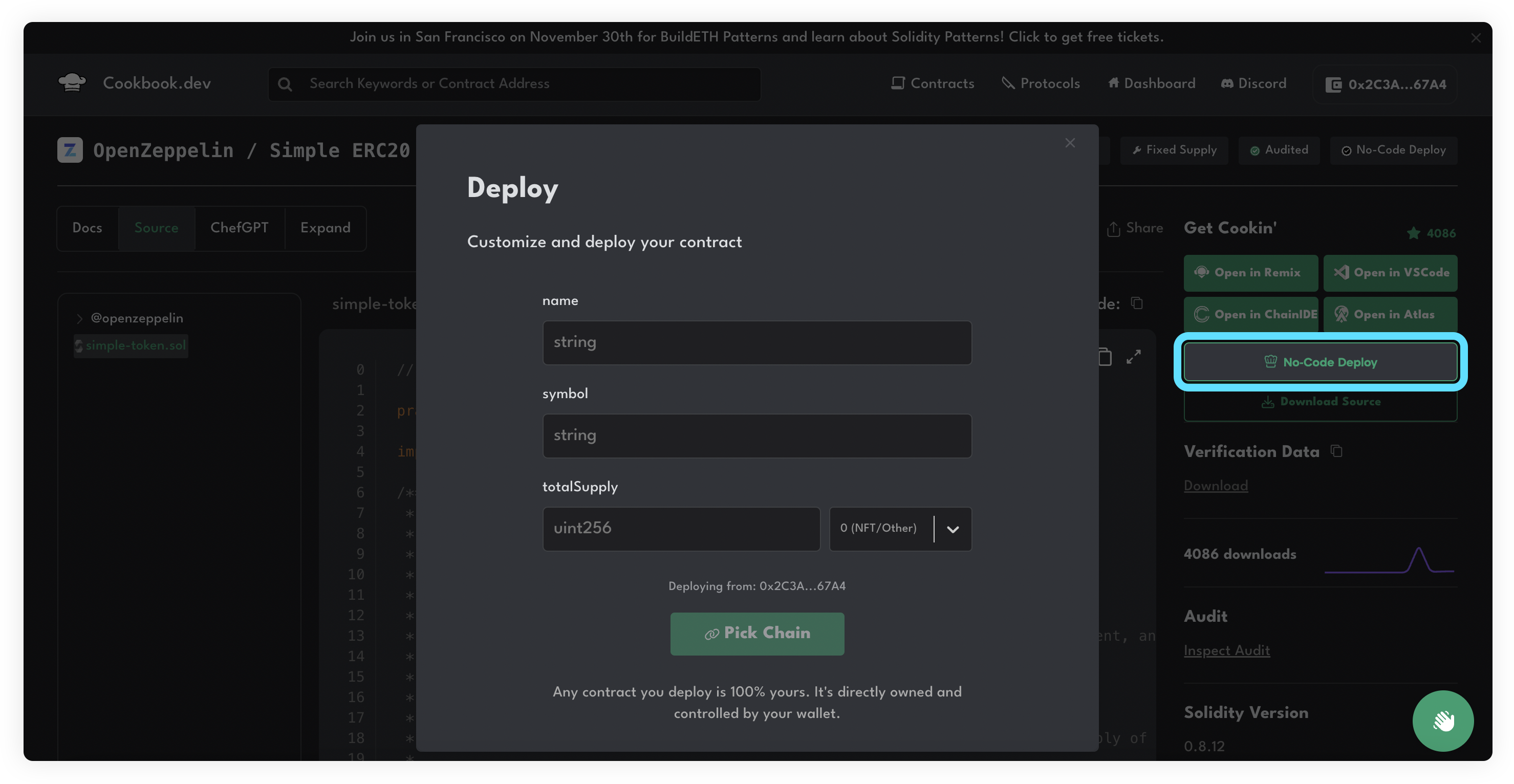 Cookbook No Code Deploy